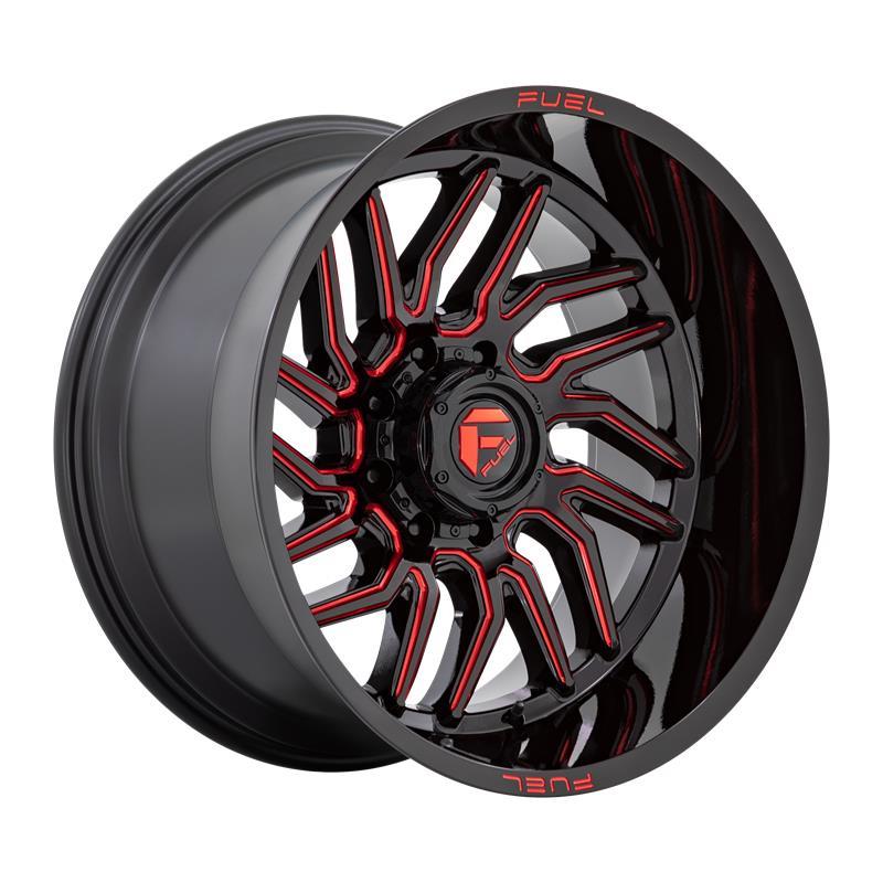 D808 HURRICANE GLOSS BLACK MILLED RED TINT 10x20 6/135 ET-18 CB87,1 60°